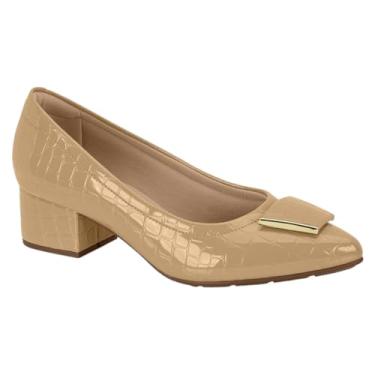 Imagem de Sapato Scarpin Salto Baixo Ultraconforto Verniz Croco 7340.126 Modare (BEGE, BR, Adulto, Numérico, 39)