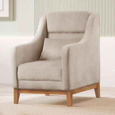 Imagem de Poltrona Encosto Alto Linho Áquila 101x71cm Bege