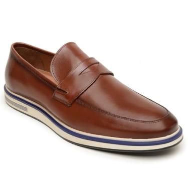 Imagem de Sapato Masculino Casual Anna Andrade Mocassim Em Couro Derby Social Esporte Fino Cor:Marrom;Tamanho:40;Gênero:Masculino