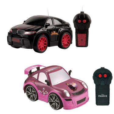 Imagem de Kit Veículo Controle Remoto Homem-Aranha High Speed - Cinza + Veículo Controle Remoto Frozen Snow Machine - Roxo