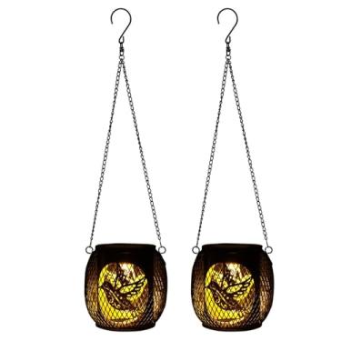 Imagem de Lanterna solar ao ar livre, externa atualizada, pendurada, portátil, 2 em 1, luzes solares, decorações de Natal, iluminação, lanterna solar à prova d'água para árvore, jardim, quintal, pátio, type3