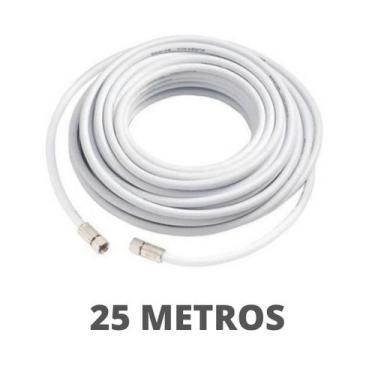 Imagem de Cabo Coaxial 25M Branco P/ Antena Tv Pronto Com Conectores - Cabletech