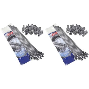 Imagem de RAIO RODA HONDA BIZ 100 125 POP 100 110 110i KIT DIANTEIRO + TRASEIRO 3,2MM CROMADO SHIVER