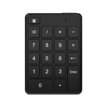 Imagem de Teclado numérico sem fio BT5.1 Teclado numérico 19 teclas Design ultrafino Mini teclado numérico portátil Design ergonômico Teclado numérico mudo para laptop Desktop, PC, notebook Preto