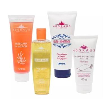 Imagem de Kit 4x1 40 Graus Cosméticos Máscara de Acácia Loção de Limpeza Hidrata