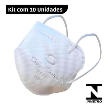 Imagem de Kit 10 Máscaras Hospitalar N95 Padrão Ffp2 Envio Imediato - Super Safe