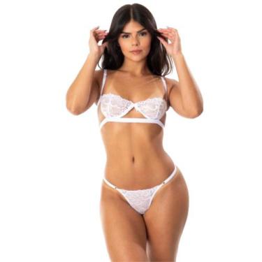 Imagem de Conjunto Gringa Feminino Meia Taça Sutiã E Calcinha Regulável Blogueir