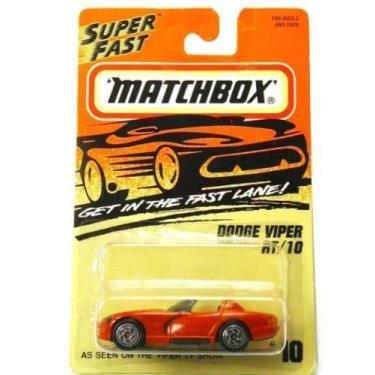 Imagem de Dodge Viper RT/10 (vermelho) 1995-96 Matchbox #10 Super Fast Series escala 1:64 (6,35 cm) veículo (original, vintage)