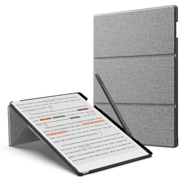 Imagem de MoKo Capa com suporte para Remarkable Paper Pro 2024 de 30 cm - Capa de couro premium com suporte para caneta, hibernar/despertar automático para o Remarkable Pro de 11,8 polegadas, cinza jeans
