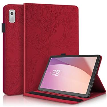 Imagem de TIPOYOROO Capa para Lenovo Tab M9 9 polegadas (TB-310FU, lançado em 2023), capa dobrável fina de couro PU leve com suporte para cartão para tablet Android Lenovo Tab M9 9 2023 - Vermelho