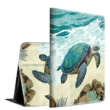 Imagem de BFSEROBJ Capa para Samsung Galaxy Tab A8 para Samsung Galaxy Tab A8 10.5 2022 capa inteligente leve de couro PU com suporte ajustável capa protetora com despertar/hibernar automaticamente - Tartaruga