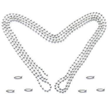 Imagem de Corrente para ventilador de teto, extensão de corrente de tração de 152 cm para ventiladores de teto e luminária, corrente esférica de aço inoxidável à prova de ferrugem com conectores correspondentes