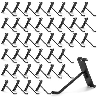 Imagem de Mezchi Pacote com 40 ganchos de grade, ganchos de exibição de 10 cm para painéis de parede de grade, ganchos de metal resistente para garagem, loja de varejo