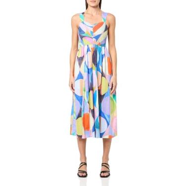 Imagem de NIC+ZOE Vestido feminino Sarah Social Circles, Azul multi, M