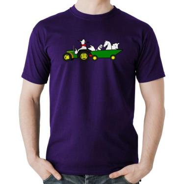 Imagem de Camiseta Algodão Fazendeiro - Foca na Moda, Roxo, GGG
