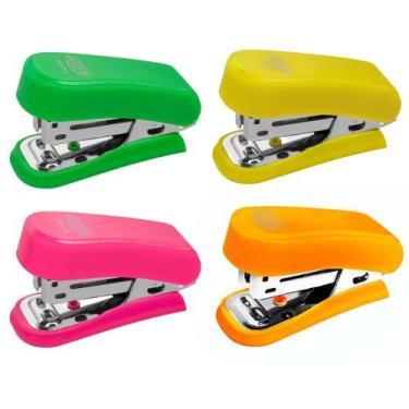 Imagem de mini grampeador de papel cores tom neon cores sortidas - BRW