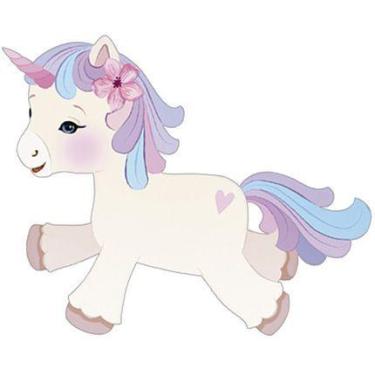 Imagem de Aplique Decoupage Unicórnio Coração Apm3-211 em Papel e Mdf 3cm Litoar