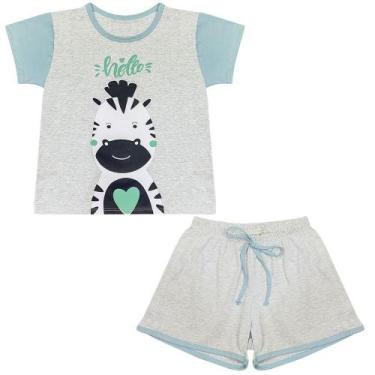Imagem de Pijama Juvenil Look Jeans Zebra Curto - VERDE - 4, Verde, 4