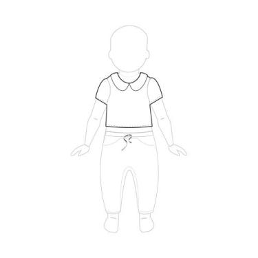 Imagem de Molde camisa gola boneca infantil tamanho de 3 meses até 8 anos by Cla