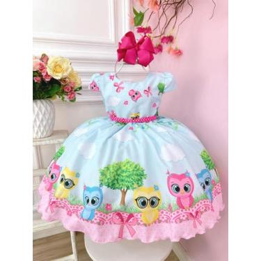 Imagem de Vestido Infantil Azul Bebê Bubu e as Corujinhas Festas Luxo - Baila Ni