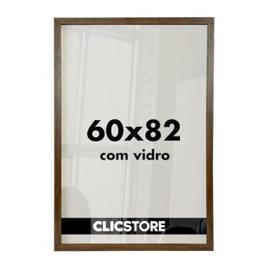 Imagem de Moldura Quadro 60x82 cm Decoração Criativa Sala Quarto Escritório para Arte Foto Imagem Painel Gravura Pôster com Vidro (Tabaco)