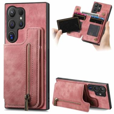 Imagem de Capa de couro para celular Samsung Galaxy S23 FE S24 S22 Ultra Plus M15 A15 A25 A35 A55 A05 A05S A54 Carteira com capa para cartão, rosa, para Galaxy A15