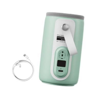Imagem de Qianly Aquecedor para bebê ajustável, capa de isolamento de mamadeira com display LED, aquecedor de mamadeira portátil para avião ao ar livre