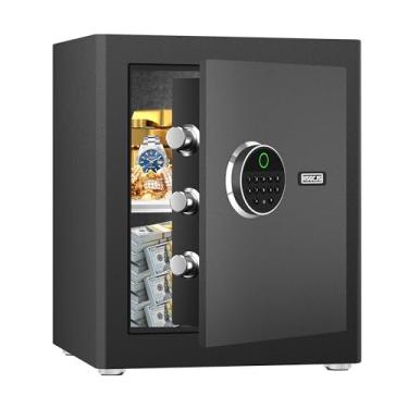 Imagem de HSGCJS Seguro biométrico para impressões digitais, cofre doméstico com teclado digital completo, cofre de segurança para casa, escritório e hotel - 1,93 metros cúbicos