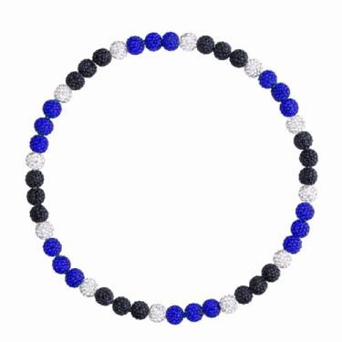 Imagem de NUKAYAI Colar de beisebol 40,6 cm/45,7 cm Ice Collection Chain Accessories for Men Glitter Rhinestone Sparky Clay Beaded Inspired Discoball Baseball Drip Colares Presentes para jogadores de beisebol