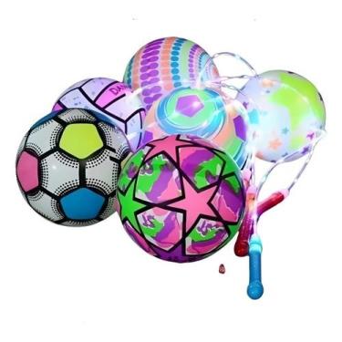Imagem de 10 Bolas De Vinil Com Led Colorido Lembrancinhas Doação Decoração - Ce