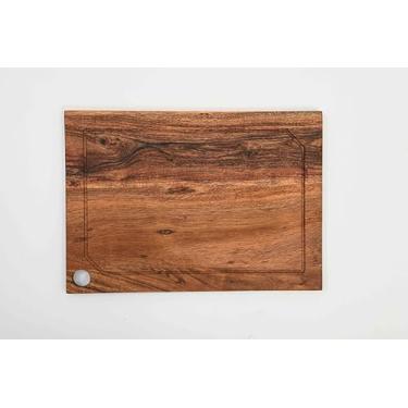Imagem de WOODLERY Série de tábuas de corte, tábuas de corte de madeira de acácia, tábua de charcutaria, tábua de madeira orgânica, ideal para cortar carne, frutas, queijo 35 x 28 cm