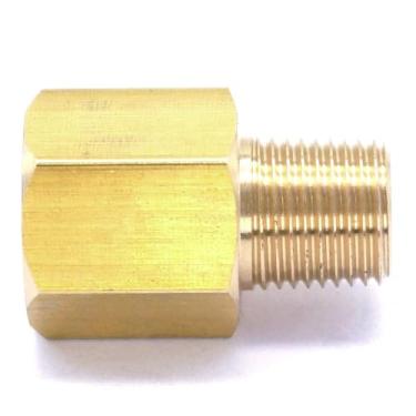 Imagem de Adaptador de conector de tubo de latão 1/8 BSPT macho x 1/8" NPT fêmea para manômetro, HD1