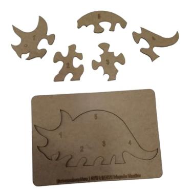 Imagem de Quebra-Cabeça Infantil de Dinossauro em MDF, 5 Peças, Brinquedo Educativo