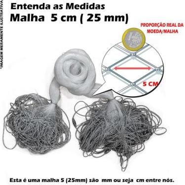 Imagem de Rede Redinha Pesca Pronta Lambari Malha 5 (25mm) 10 Metros - KING