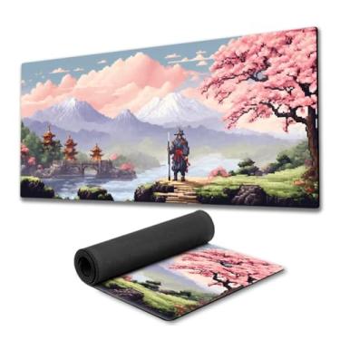 Imagem de Mouse Pad Gamer Samurai Pixel art Premium fundo de borracha 90x40cm 80x30cm 900x400 800x300 speed mousepad 90x40 80x30 (90x40)