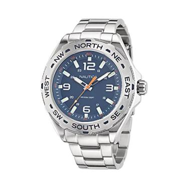 Imagem de Nautica Relógio Masculino NAPCWS302 Clearwater Beach Reciclado (85%) Pulseira de Aço Inoxidável, Prateado/azul/SST