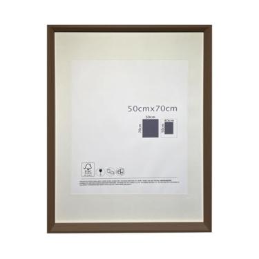 Imagem de Porta Retratos Quadrado de Vidro com Paspatur Expositor para Fotos 70x50 Versátil para Parede ou Balcão Outlet dos Quadros LLA (Tabaco)