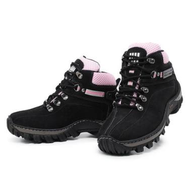 Imagem de Bota Coturno Adventure feminino Trilha Caminhada Palmilha Gel Couro - 
