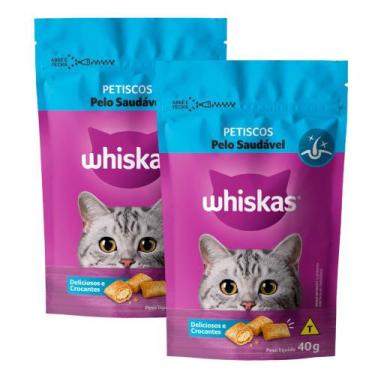 Imagem de Kit 2 Petisco para Gato Whiskas Pelo Saudável 40g