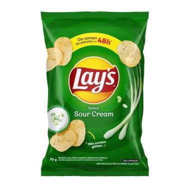 Imagem de Kit c/ 2 Batata Frita Lisa Creme De Cebola Lays 70g - Lay'S