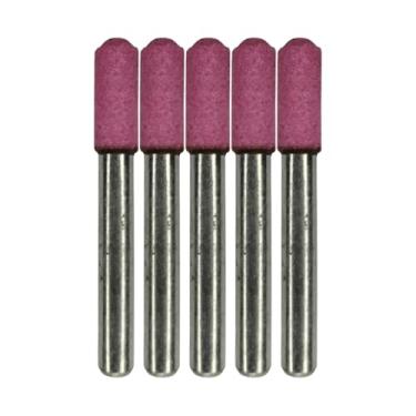 Imagem de Kit 5 Ponta Montada Pedra Pirulito Rosa A-24 6 X 19mm Retifica Haste 1/4
