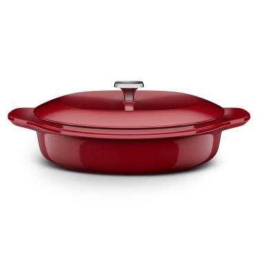 Imagem de Panela Wok de Ferro Fundido Esmaltado Electrolux Expert 30cm Vermelha