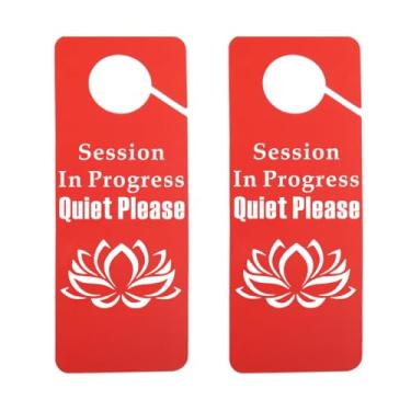 Imagem de 2 peças, placa de suporte de porta não perturbe, sessão em andamento, silenciosa, por favor, ioga em sessão para escritório e casa (Silencioso, por favor)