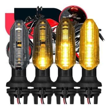 Imagem de Kit 2 Piscas Led Seta Moto Sequencial Motocicleta Par CB250F CG TITAN 