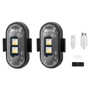 Imagem de YUERWOVER Luzes estroboscópicas sem fio com controle remoto motocicleta carro LED 8 cores anti-colisão USB Charing impermeável interior luzes de aviso de emergência para caminhão, drone, avião