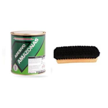 Imagem de Cola Contato De Sapateiro 750g + Escova Cerdas Macias - Kit Condor e A