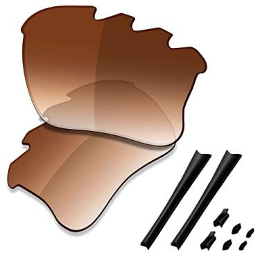 Imagem de Saucer Lentes de reposição premium e kits de borracha para óculos de sol ventilados Oakley Flak Jacket XLJ, High Defense - Marrom dégradé polarizado