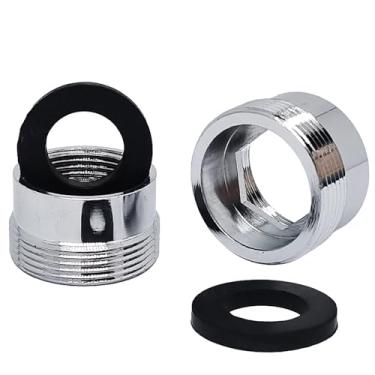 Imagem de Aerador adaptador de torneira para purificador de água, conector macho fêmea de 18 mm x 1 mm a 22 mm, adaptador de torneira de latão, aerador de conector de torneira para banheiro e cozinha (prata, 2