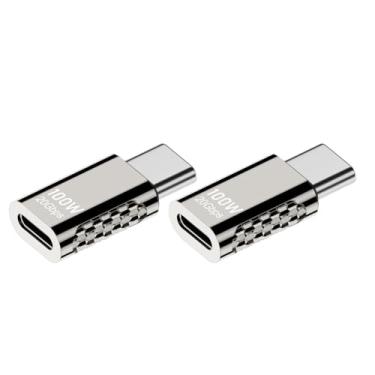 Imagem de Strhowill Pacote com 2 adaptadores de extensão USB C macho para fêmea 20 Gbps, adaptador extensor USB C suporta carregamento PD 100W e transferência de dados para laptop, tablet, telefones e mais