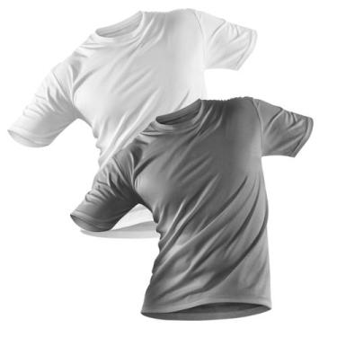 Imagem de Kit 2 Camisas Proteção Solar UV 50+ Manga Curta Masculina - TR4, Cinza